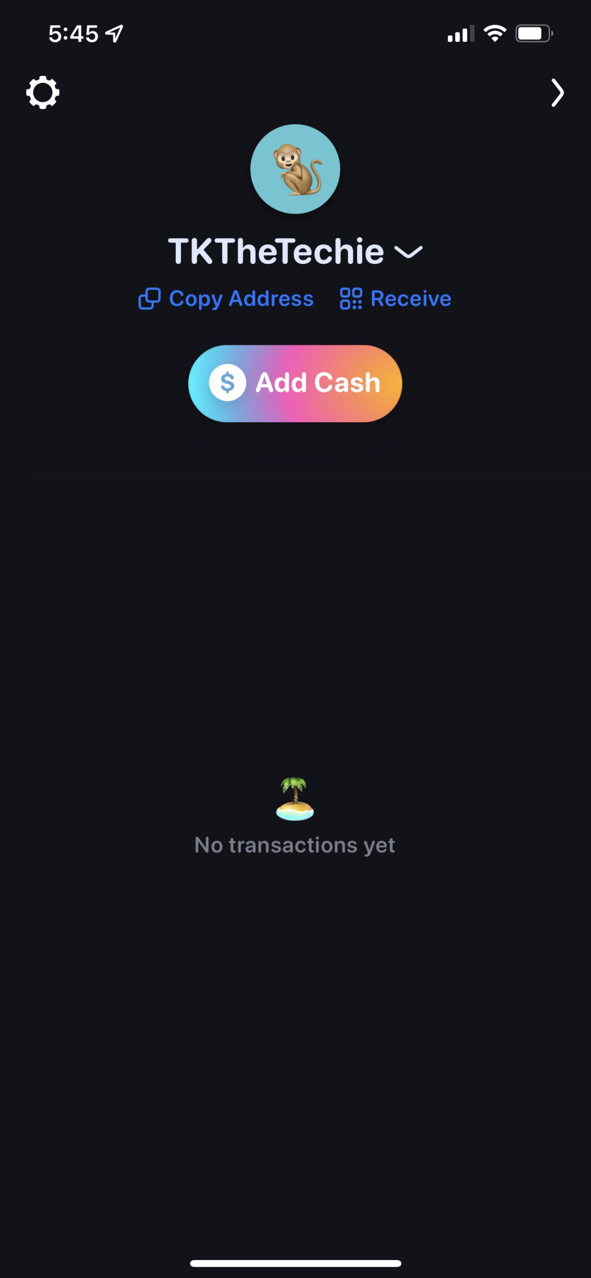 Rainbow Wallet home screen showing portfolio overview